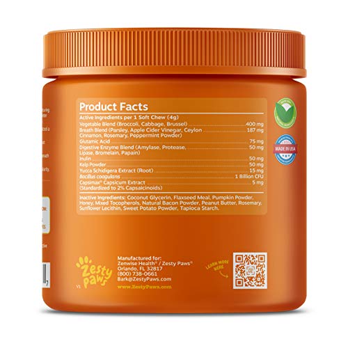 Zesty Paws Chew No Poo Bites Coprophagia Stool Eating Deterrent for