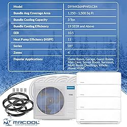 36k BTU 21.5 SEER Multi-Zone MrCool DIY 4 Zone