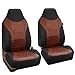 FH Group FH-PU160114 PU Classic Leather Seat Covers Brown/Black, Airbag Compatible and Split Bench-Fit Most Car, Truck, SUV, or Van