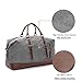 Weekender Bag with Shoe Compartment，Classic Canvas Leather Duffel Bag, Overnight Carry-on Shoulder Duffel Tote Bag for Men and Women-Grey