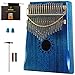 Moozica Mahogany Tone Wood Kalimba, Professional 17 Keys Acoustic Finger Thumb Piano Music Gift(Ocean Blue)