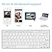 Rii BT09 Ultra Slim Portable Wireless Bluetooth Keyboard for Windows Devices ipad Mini iPhone MacBook Pro Tablets PC Android Tablets Samsung Smart TV Box(White)