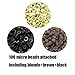 50 Pack Synthetic Hair Feathers, Grizzly Feather Hair Extensions Kits With 100 Micro Link Beads + A Free Micro Loop Hook