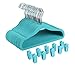 Finnhomy Non-Slip Clothes Hanger for Baby and Kids 30-Pack Velvet Hangers with 10 Finger Clips,Blue