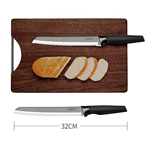 Stainless Steel Kitchen Knife Set of 5 - Professional Kitchen Knives - Chef, Bread, Carving, Paring and Utility Knife Perfect Home Cooking Gift, Super Sharp!