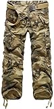 Fiream Mens Casual Cotton Loose Plus Size Cargo Casual Pants