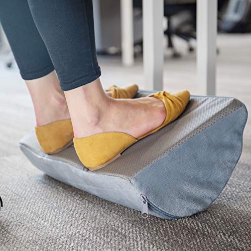 Office Foot Rest Under Desk: New Ergonomic Footrest Cushion w/Angled Half Cylinder Design for Optimum Leg Clearance: Compact & Supportive Foot Stool Under Desk Foot Rest Home Office Accessories