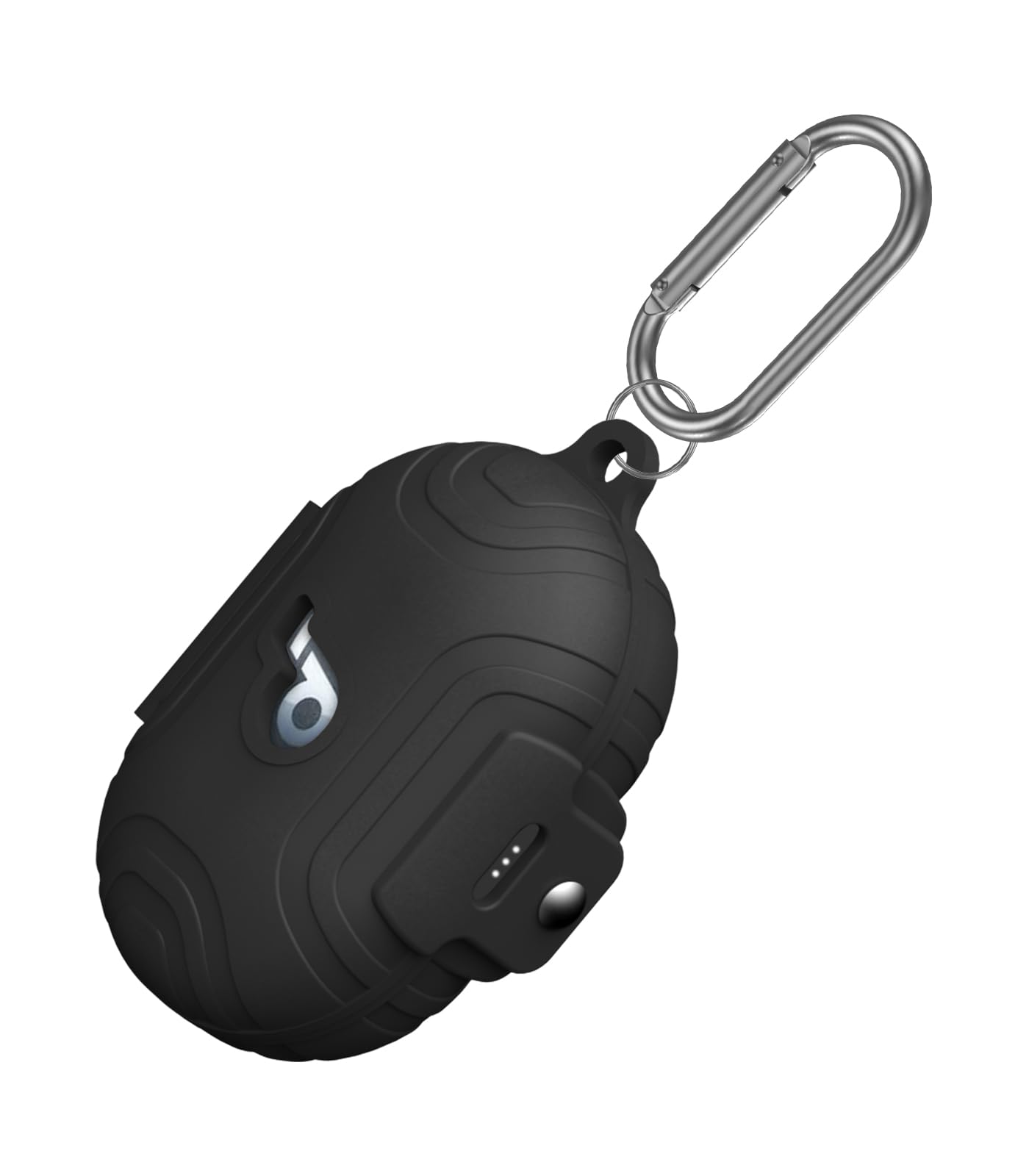 Photo 1 of [Secure Lock] Alquar for Anker Soundcore Space A40 Case Cover, Silicone Protective Scratch Shock Cover ONLY Compatible with Anker Soundcore Space A40 Earbuds Charging Case with Carabiner(Black)
