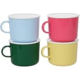 Home-X Microwave 20oz Coffee Mugs with Lids - Set of 4 Microwavable Mugs with Handle to Heat and Eat Ramen, Noodles & Soups - Set of 4 Colors Large Coffee Cup Dishwasher Safe, BPA-Free