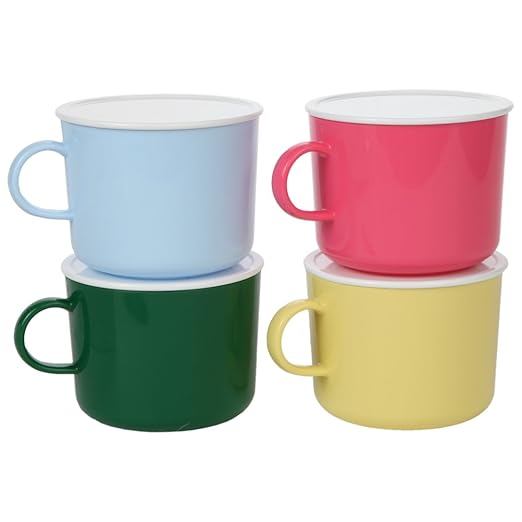 Home-X - Juego de tazas de sopa para microondas (4 colores ...