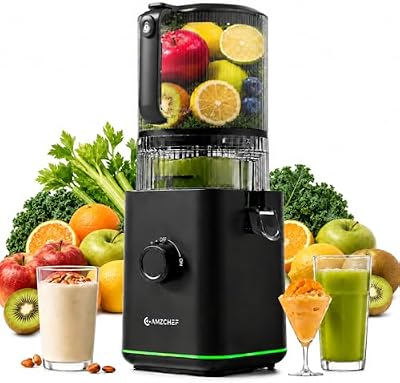 Extractor de Zumo 155 mm con Tolva de 2,5 L, Prensado en Frío