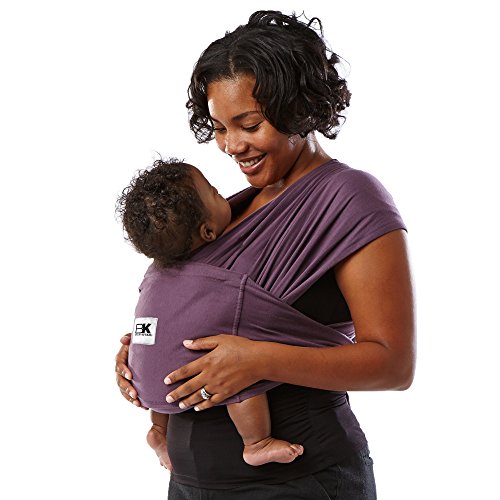 Baby K'tan Original Baby Wrap Carrier, Infant and Child Sling - Simple Wrap Holder for Babywearing - No Rings or Buckles - Carry Newborn up to 35 lbs, Eggplant, Women 6-8 (Small), Men 37-38