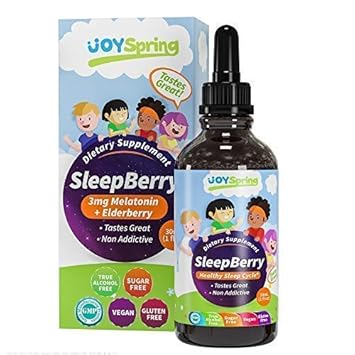 SleepBerry Liquid Melatonin for Kids - Natural Sleep Aid with Elderberry and Vitamin D - Boost
