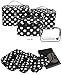 JE (Black/White Polka Dot) Makeup Brush Cosmetic Travel Organizer Bag W/Clear PVC Bag (4 PCS SET: XSM, SM, MED, LG)