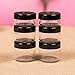 yueton 6Pcs Empty Clear Boday Black Top Lid Plastic Sample Containers 10/15/20Gram Size Cosmetic Containers Pot Jars Eyshadow Container Lot
