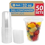 Reli. Deli Containers with Lids (50 Sets), 32 oz