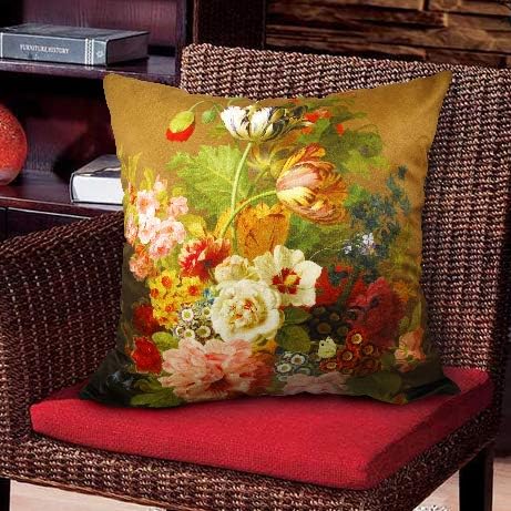 whooplaArt Elegant Velvet Floral Pillow Cover Double Sides Handmake Big Size Flower Pillowcases Home Deocr (LC-858, 18X18)
