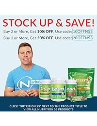 Nutrición 53 Lean 1, de vainilla sin lactosa polvo de proteína, 23 servir tub- 2.6 lbs