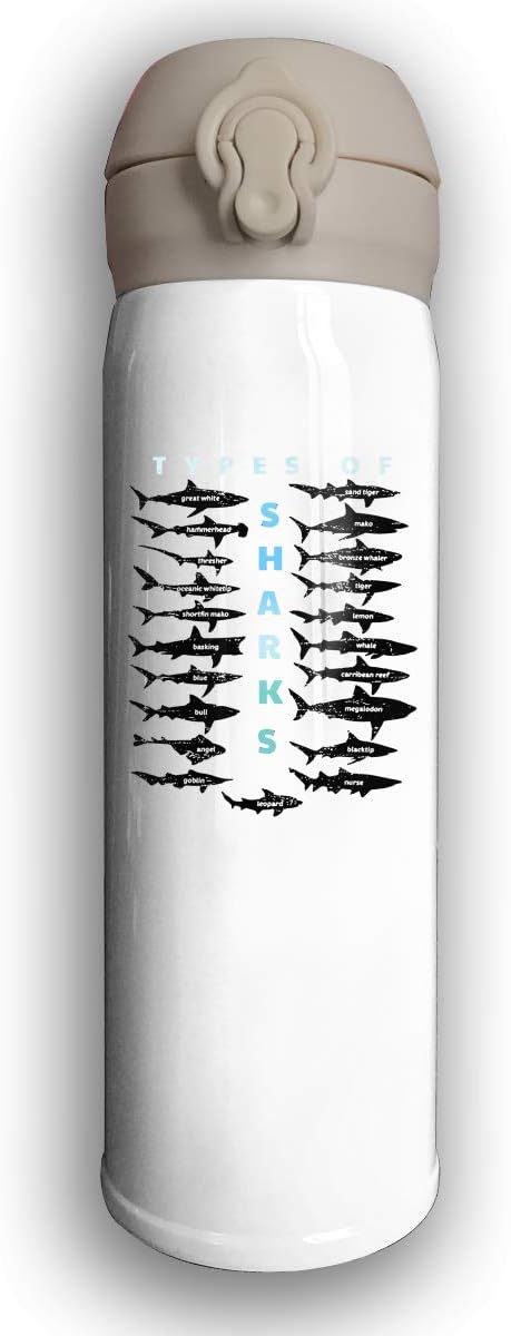 Thermoses Stainless Steel Coffee Mug Types of Sharks Water Coffee Cup for Home Office School Works Car Great for Hot and Cold Drink Free Flip Cap Double Wall - Pink