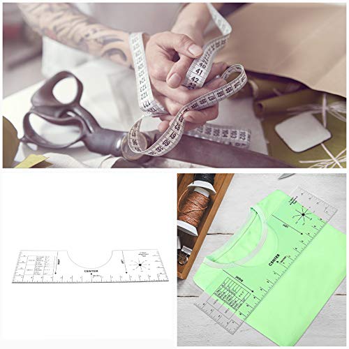 T-Shirt Alignment Tool -16x5\'\' T Shirt Ruler Guide,T-Shirt Vinyl Guide - Sublimation Designs on T-Shirt- Centering Tool | for Applying Vinyl T-Shirt Alignment Guide (Normal Ruler Black, 16x5)