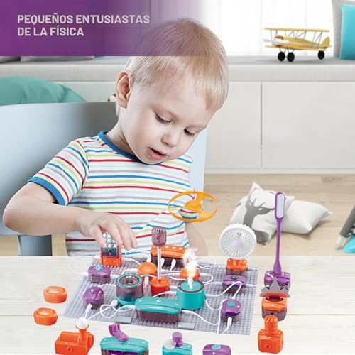 3 Electronic Building Box | 150 Experiments and 53 Components Stem Physics Toys with Light Sensors Microphone Electrical Engineering Learning Set with Basic Plates