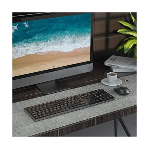 Jelly-Comb-Wireless-USB-Keyboard-and-Mouse-Combo-24G-Wireless-Rechargeable-Keyboard-and-Mice-Qwerty-UK-Layout-with-USB-Receiver-for-PC-Laptop-Computer-with-Windows-System-Space-Gray Jelly Comb Wireless USB Keyboard and Mouse Combo, 2.4G Wireless Rechargeable Keyboard and Mice Qwerty UK Layout with USB…