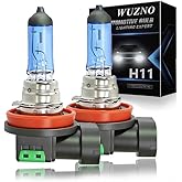 Wuzno H11 Halogen Headlight Bulb/Fog Light 12V 55W White 5000K High/Low Beam 64211 12362 Car Light Bulb Automotive Headlamp Super Bright
