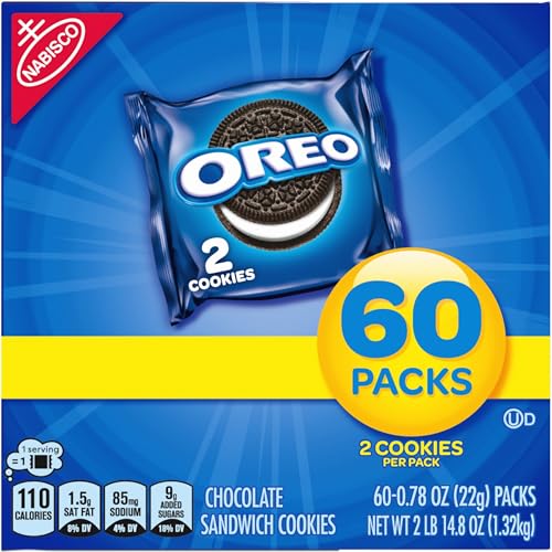 OREO CHOCOLATE SANDWICH COOKIES, 60 SNACK PACKS (2 COOKIES PER PACK)