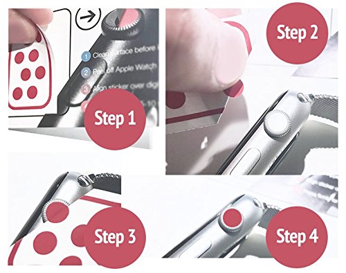 CoverCrown Apple Watch Digital Crown / Dial Premium Vinyl Decal, Conceal Series 3 GPS + Cellular Red Dot, White Ceramic Color Matched, Watch Edition (White Ceramic)