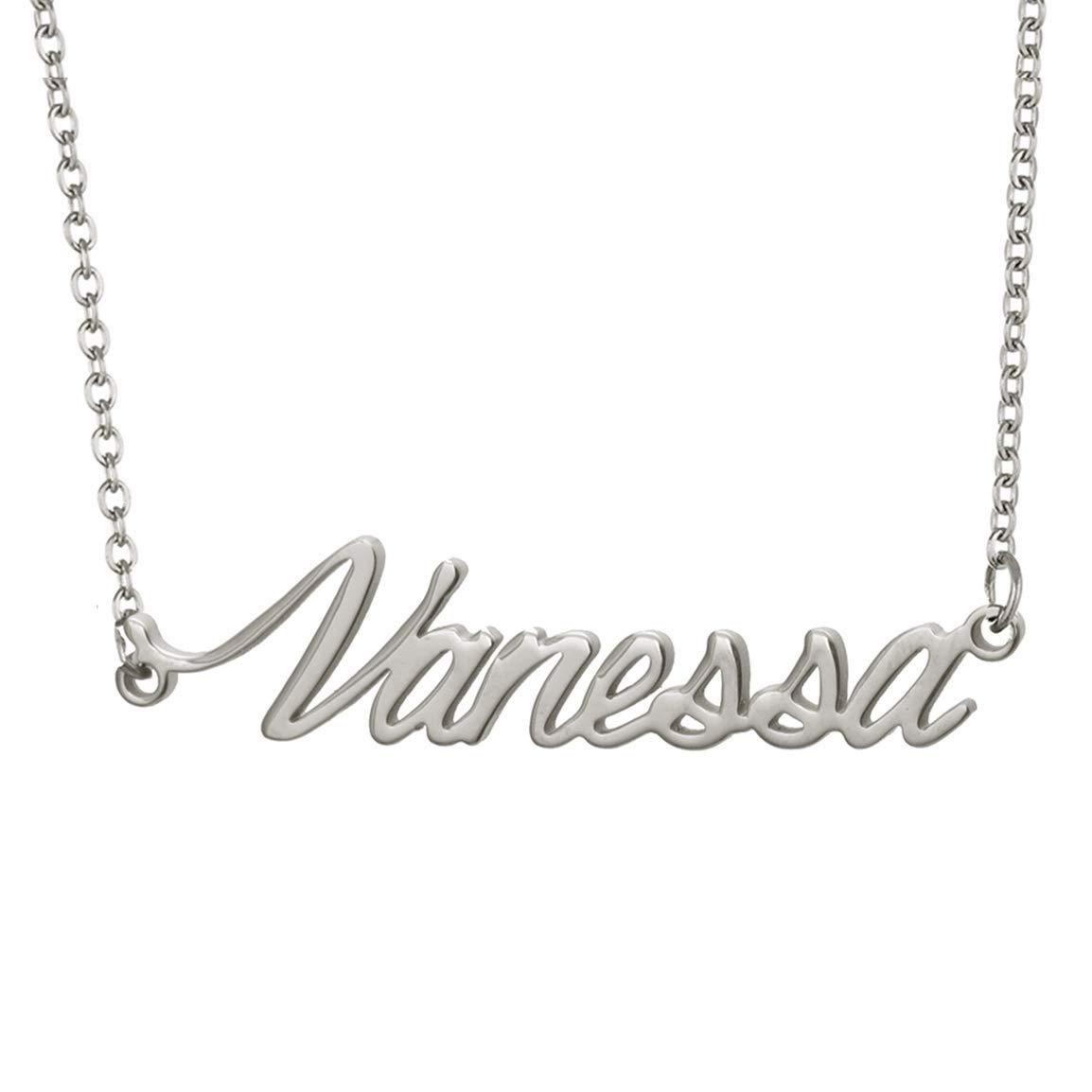 Aoloshow Vanessa Name Necklace Nameplate Christmas