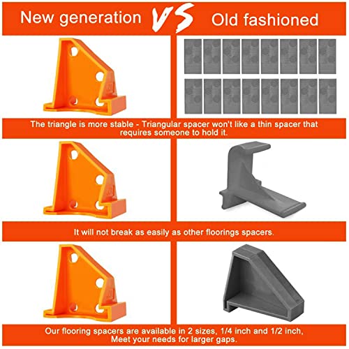 Upgraded 40 Pack Flooring Spacers,with 1/4” & 1/2” Gap,Flooring