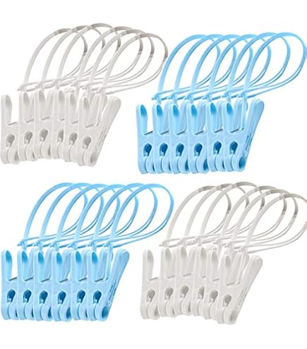 50 Pcs White Plastic Hanger Hooks - Windproof Clips For Closet Rods & Drying Racks