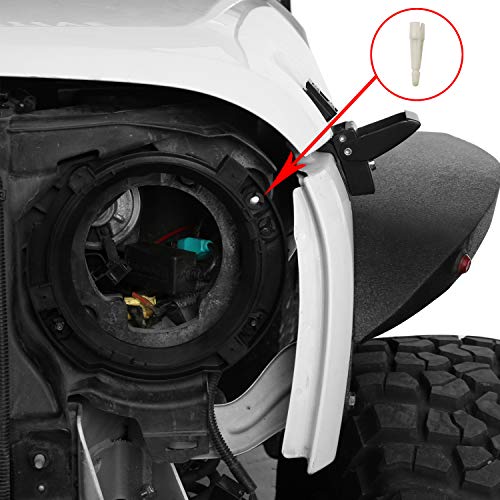 u-Box 7 inch Headlight Mount Retaining Bracket Ring Replacement w/ 3 Plastic Studs for Jeep JK Wrangler 07-18