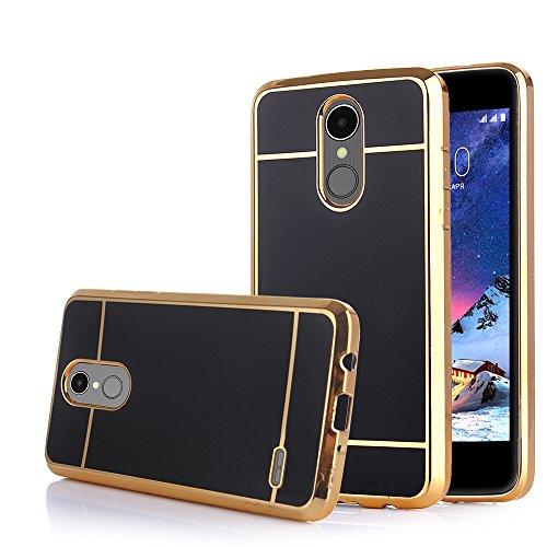 TabPow LG Stylo 3 Case Electroplate Slim Glossy Finish, Drop Protection, Shiny Luxury Case for LG Stylo 3/ LG Stylo 3 Plus - Black Gold