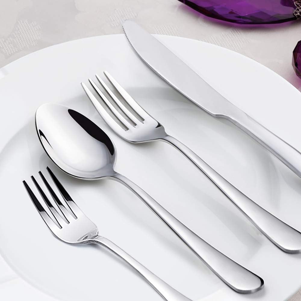 RayPard Silver 30-Piece Stainless-Steel Cutlery Set including Steak Knives Service for 6 - Image 3