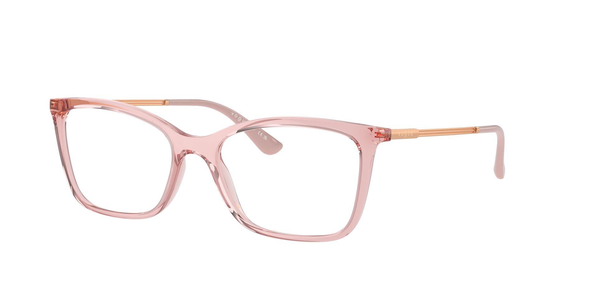 Vogue Eyewear VO5563 Prescription Eyewear Frames, Transparent Pink/Demo Lens, 53 mm