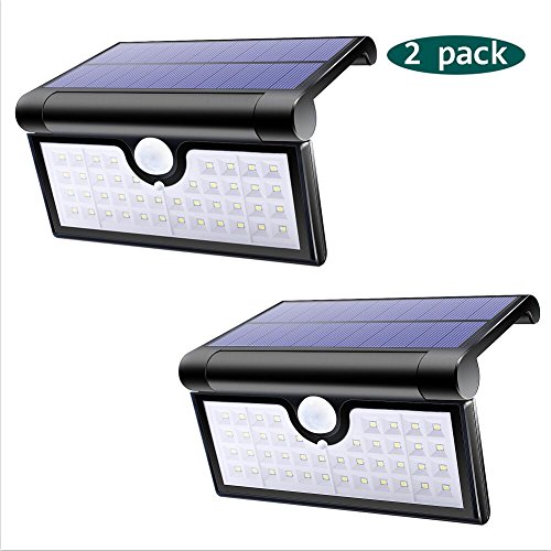 Lalapao Solar Lights 42 LED 2 Pack Wireless Motion Sensor Wall Lights Outdoor Lighting Solar Powered Security Night Light Waterproof for Patio Deck Yard Garden Backyard Driveway Garage Porch