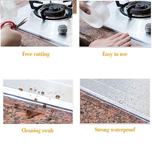 TYLife Caulk Tape,Washable Adhesive Caulk Strip Self Waterproof Repair Tape for Bathtub Bathroom Kitchen Sink Basin Edge Shower Toilet Kitchen and Wall Mildew Sealing(2Inch Width x 33Feet Length)