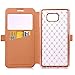 Note 5 Case, Galaxy Note 5 Case, ArtMine Quilted Plain Color View Window Function PU Leather Flip Folio Book Style Protective Skin Stand Phone Case Kickstand Feature for Samsung Galaxy Note 5(Golden)