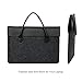 DRAWIGER Wool and Leather Laptop Sleeves Slim Bag Case Briefcase for Men MacBook Air/Pro Ultrabook Tablet Document File Storage 15 inch Black