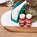 Mason Jar Red Salt and Pepper Shakers Set - Cute Salt and Pepper Shakers Set of 2 - Ceramic Salt & Pepper Shaker Sets for Cooking Table Seasonings - Rustic Salt Pepper Set for Kitchen Decor (3