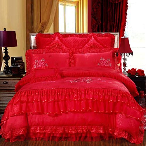 200TC Wedding style pure cotton geometric patterns four set of duvet cover (1Duvet cover 1Sheet 2pillowcase)-U Queen2