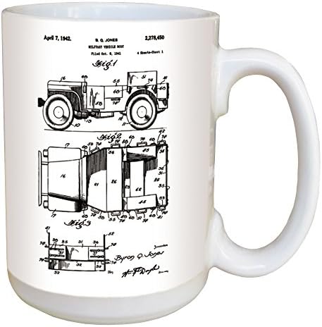 Jeep Patent Coffee Mug - Large 15 Ounce Ceramic Mug