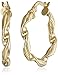 Amazon Collection 14k Yellow Gold Italian Twisted Hoop Earrings