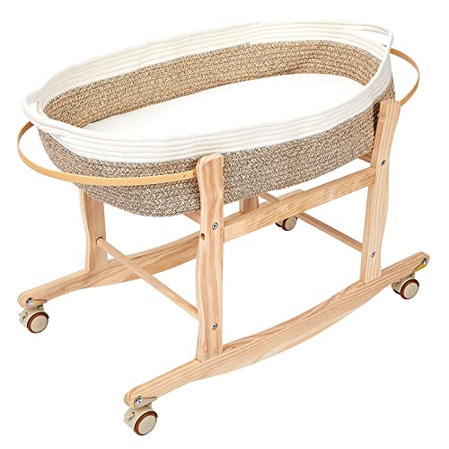 Pinkunn Moses Basket Stand Rocking Moses Basket Rocker Stand Adjustable — free download
