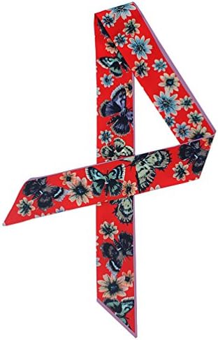 2PCS Multipurpose Silk Twilly Scarf for Women Handbag Ribbon Headbands Hairbands C67