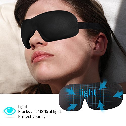 Higher Invisiable Nose Alar AMTOOCH Sleep Mask 3D Contoured Soft Eye Masks Adjustable Strap Great for Travel, Shift Work, Nap, Meditation & Sleeping Aid (One Strap) (Black)