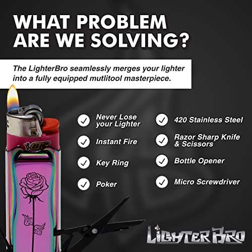 LighterBro Multitool Lighter Sleeve (Rose Rose)