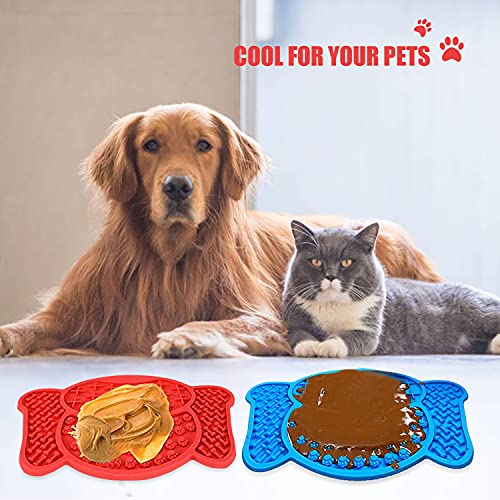 Lick Mat for Dogs, Pet Slow Feeders with Suction Cups, Interactive Dog Toys Dog Licking Mat, Calming Mat for Dog Anxiety Relief, Food Grade Silicone Lick Pad Perfect for Bathing, Grooming, Training