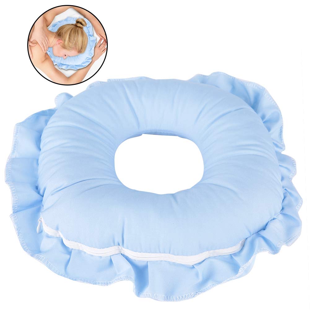 Semme Rest Pillow SPA Massage Pillow,Pearl Cotton Face Relax Salon Care Hollowed Pillow Nap Rest Cushion SPA Beauty Salon Care(Blue)